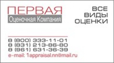 ПЕРВАЯ ОЦЕНОЧНАЯ КОМПАНИЯ ООО